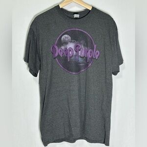 Deep Purple Smoke on the Water Licensed Rock Band Tee Charcoal 100% cotton - L